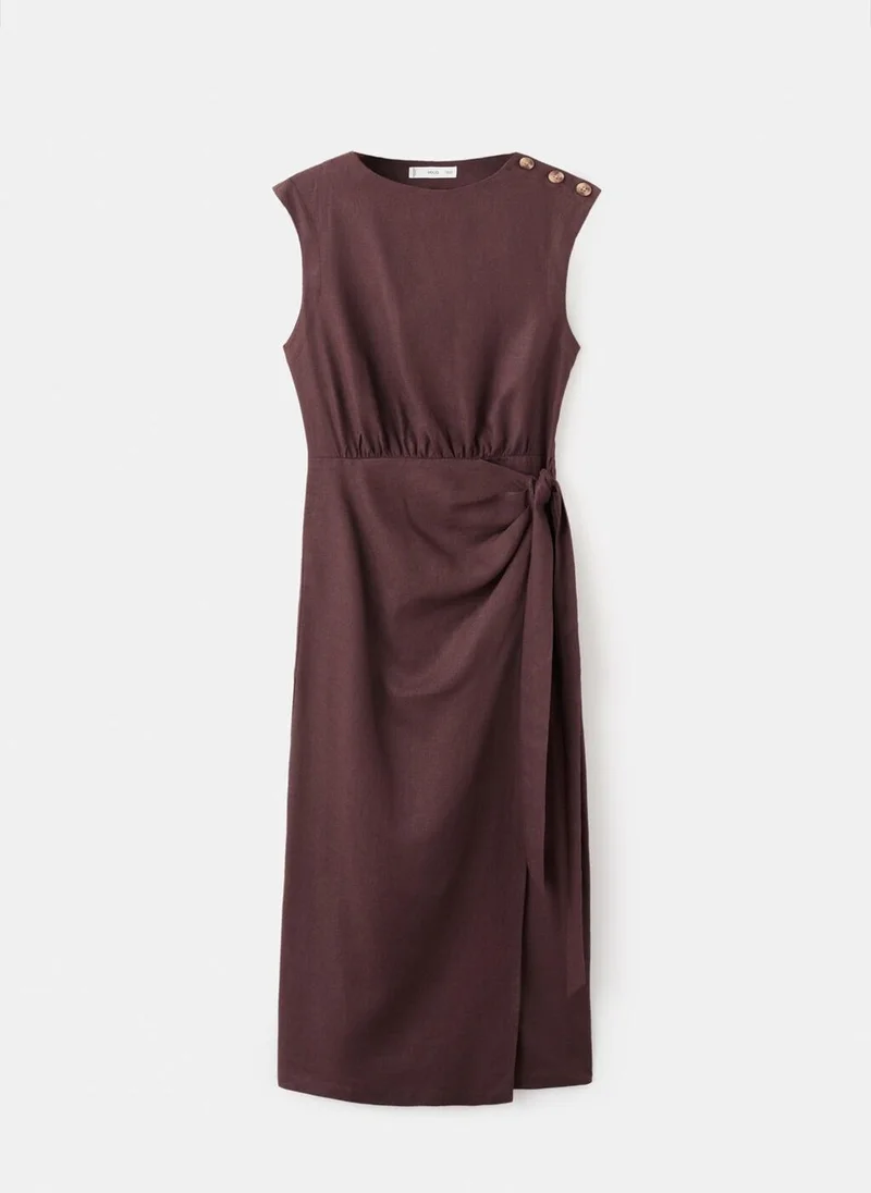 Mango  Linen wrap dress for Women | Best Price UAE